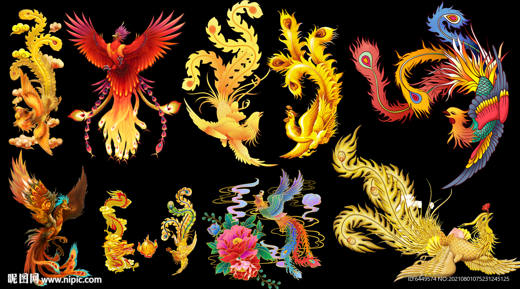 鳳凰花紋廣告素材集錦