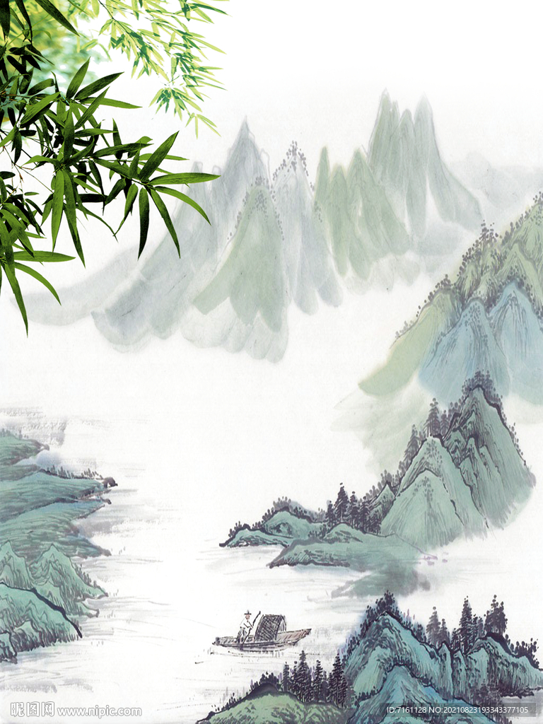 水墨山水抽象背景