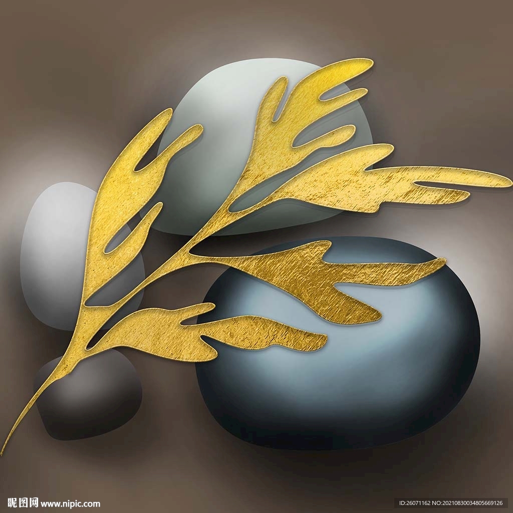 鉑金樹(shù)葉裝飾畫(huà)石頭裝飾畫(huà)