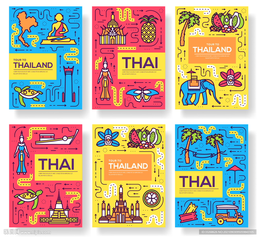 创意泰国旅行矢量素材