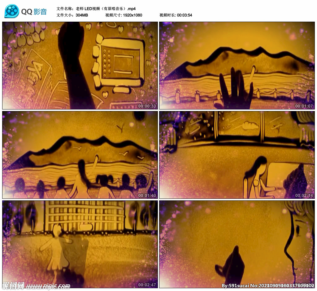 歌曲 老師 舞臺大屏背景視頻
