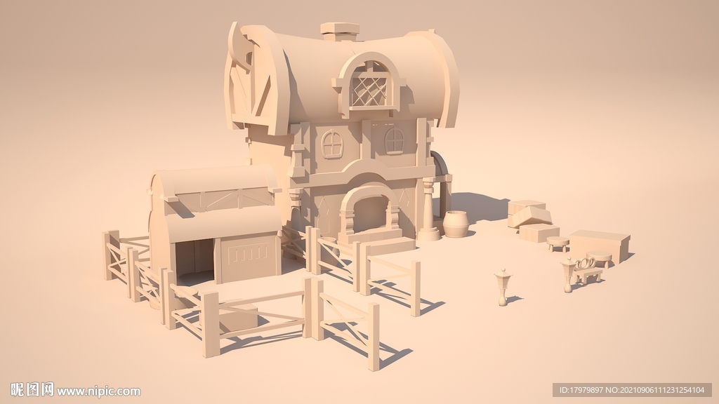 3D卡通房子模型