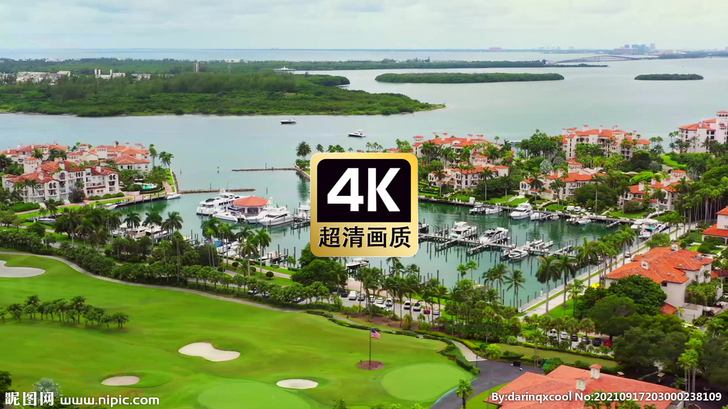航拍海邊度假村
