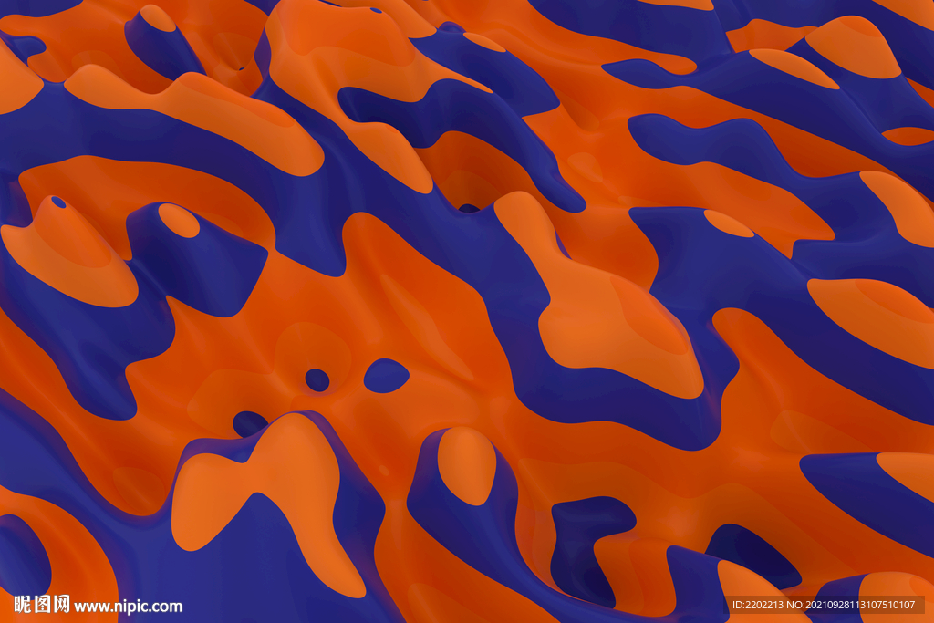 抽象 3D 波浪纹