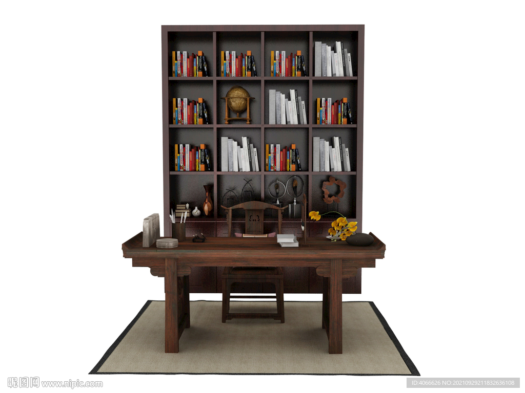 书房书柜3d模型
