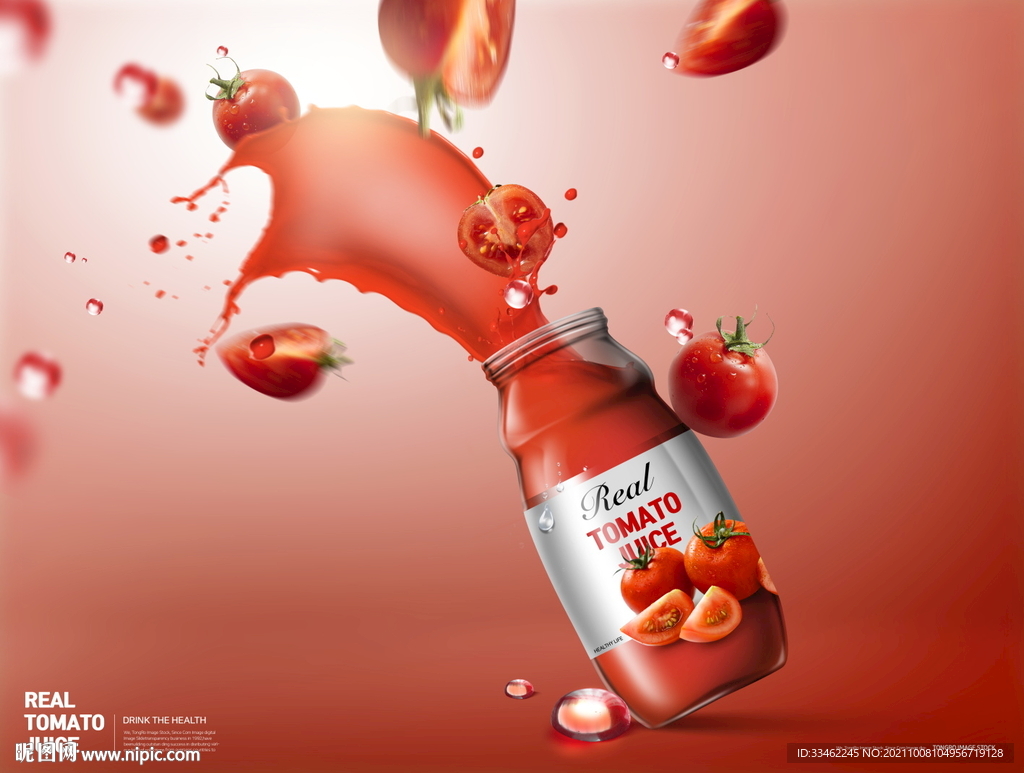 番茄汁饮料海报
