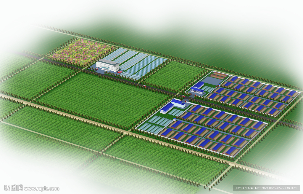 现代农业综合示范区鸟瞰图设计图__建筑设计_环境设计_设计图库_昵图