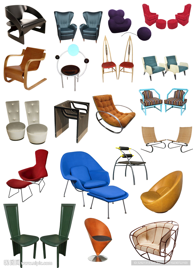 立面椅子软装家具PSD素材