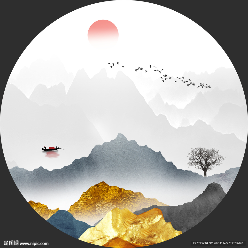 圓形山水畫