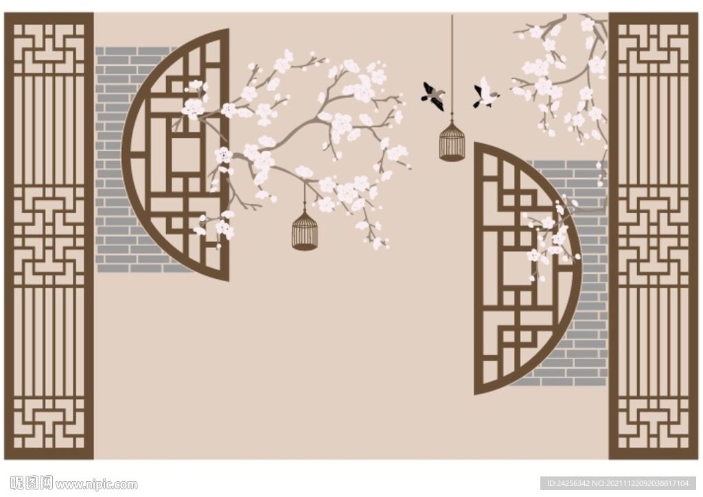 梅 鳥(niǎo)籠 通花