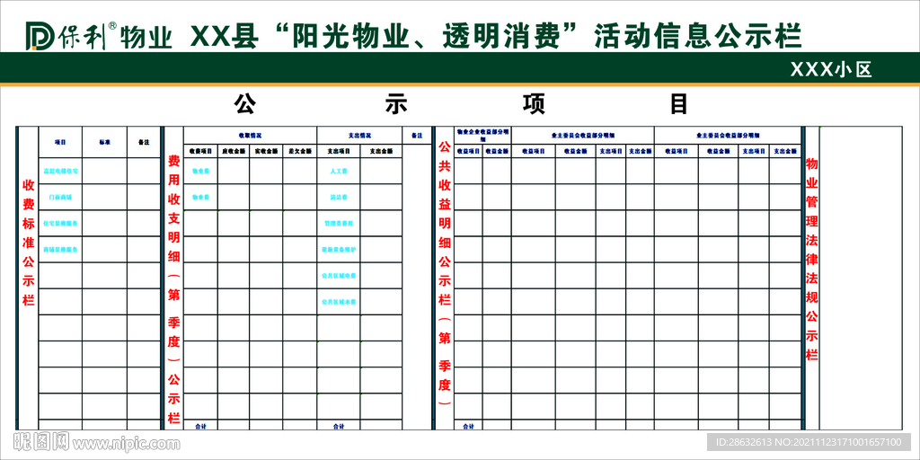 保利物業(yè)公示欄