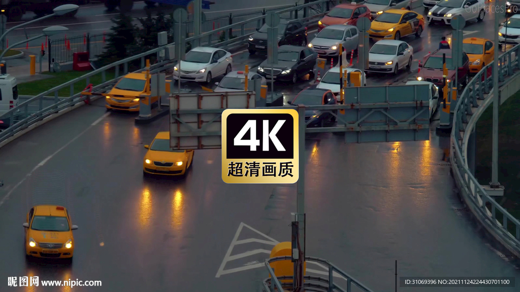 航拍夜晚街道車流美景