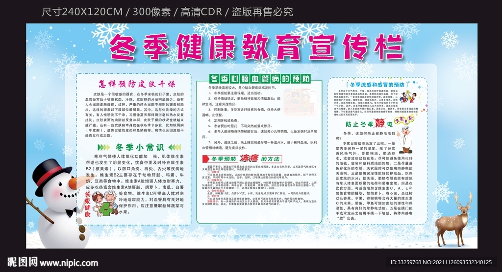 冬季健康教育宣傳欄
