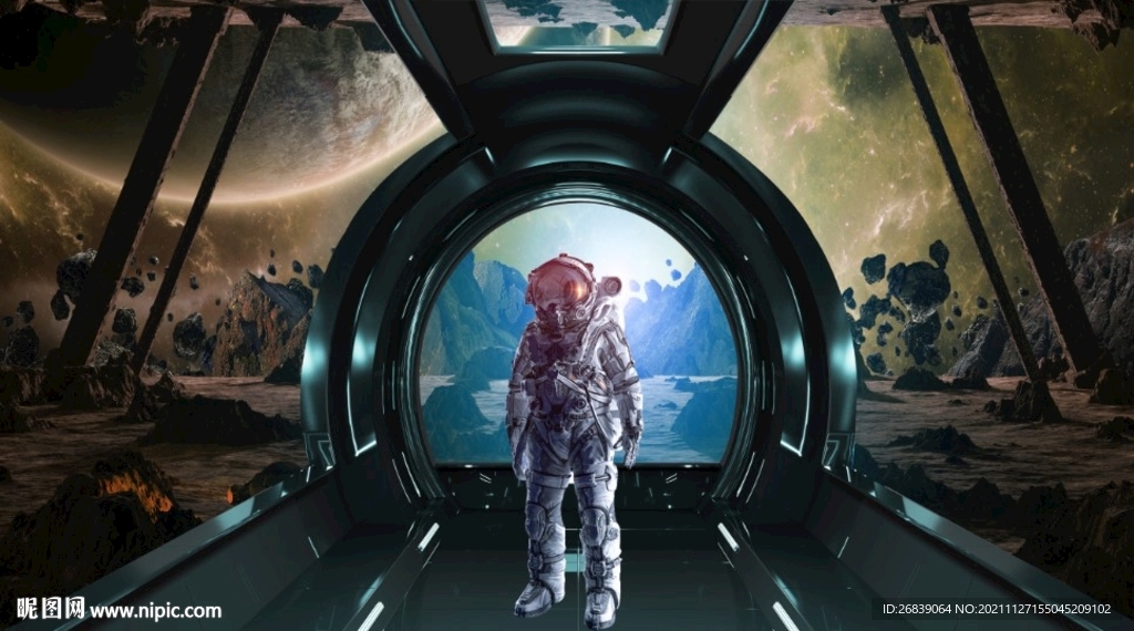 宇宙太空宇航員背景墻