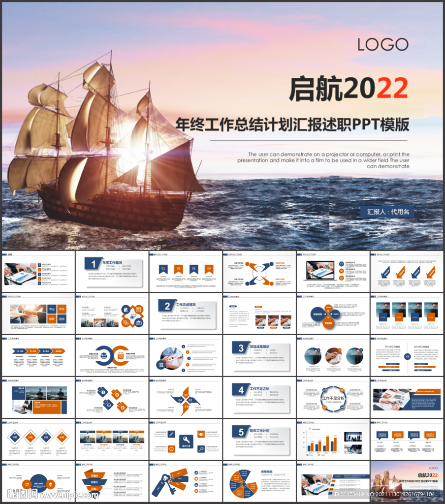 2022年終總結匯報PPT模板