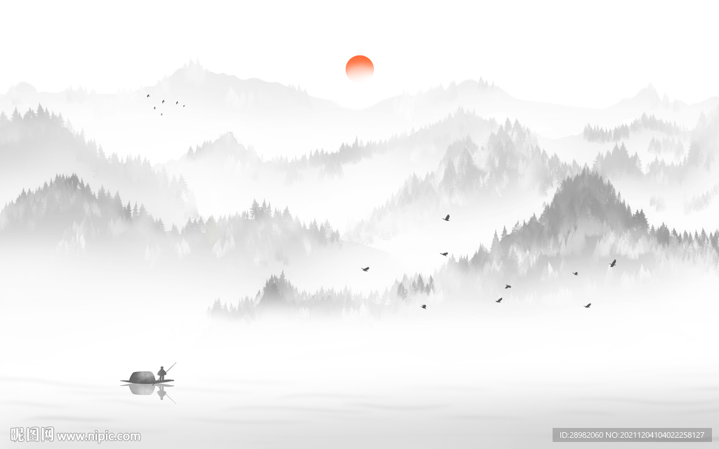 山水水墨畫圖片