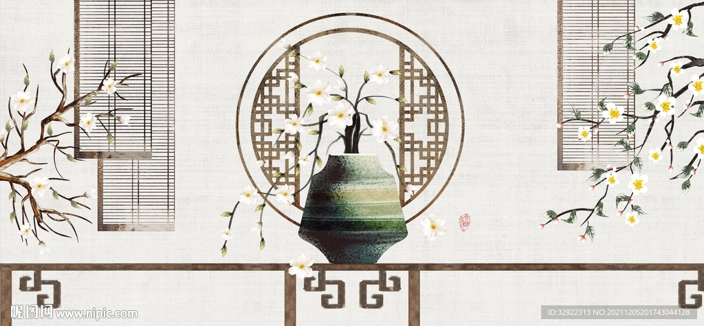 中式花鸟花卉装饰画