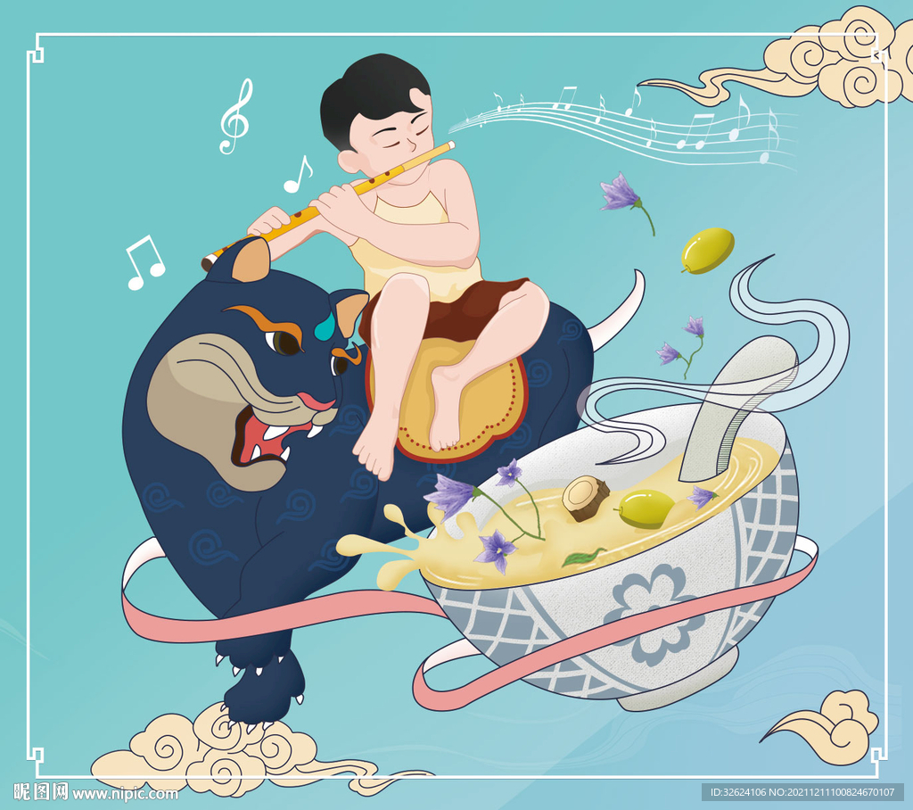 男孩吹笛