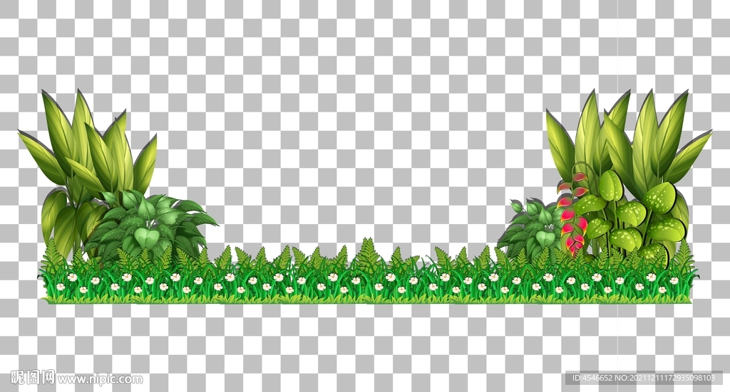 绿色卡通植物装饰背景