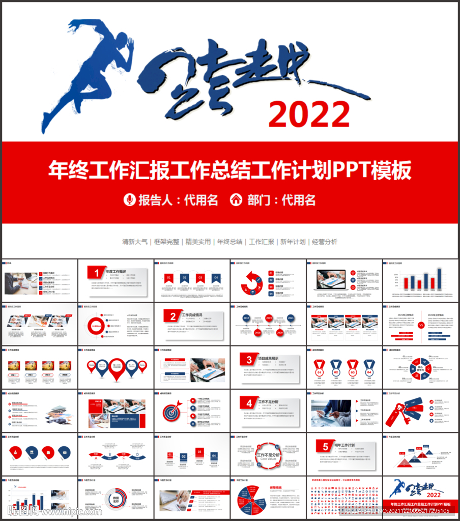 2022年終總結匯報PPT模板