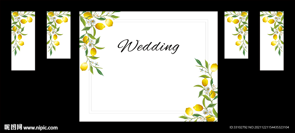 柠檬小清新婚礼背景图片