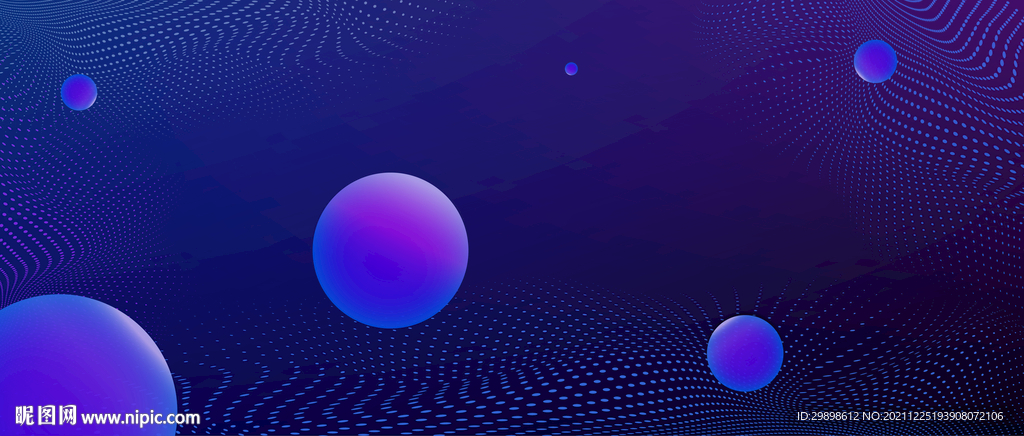 通用蓝紫色未来科技曲线点阵圆形