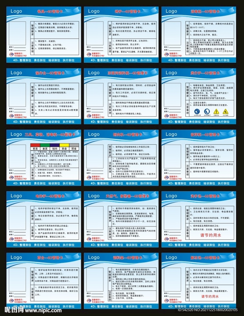4D管理卡 廚房管理
