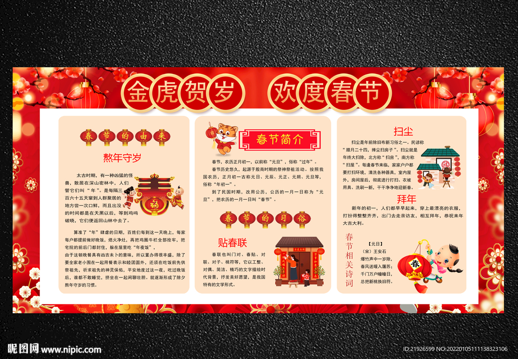 虎年春节宣传栏