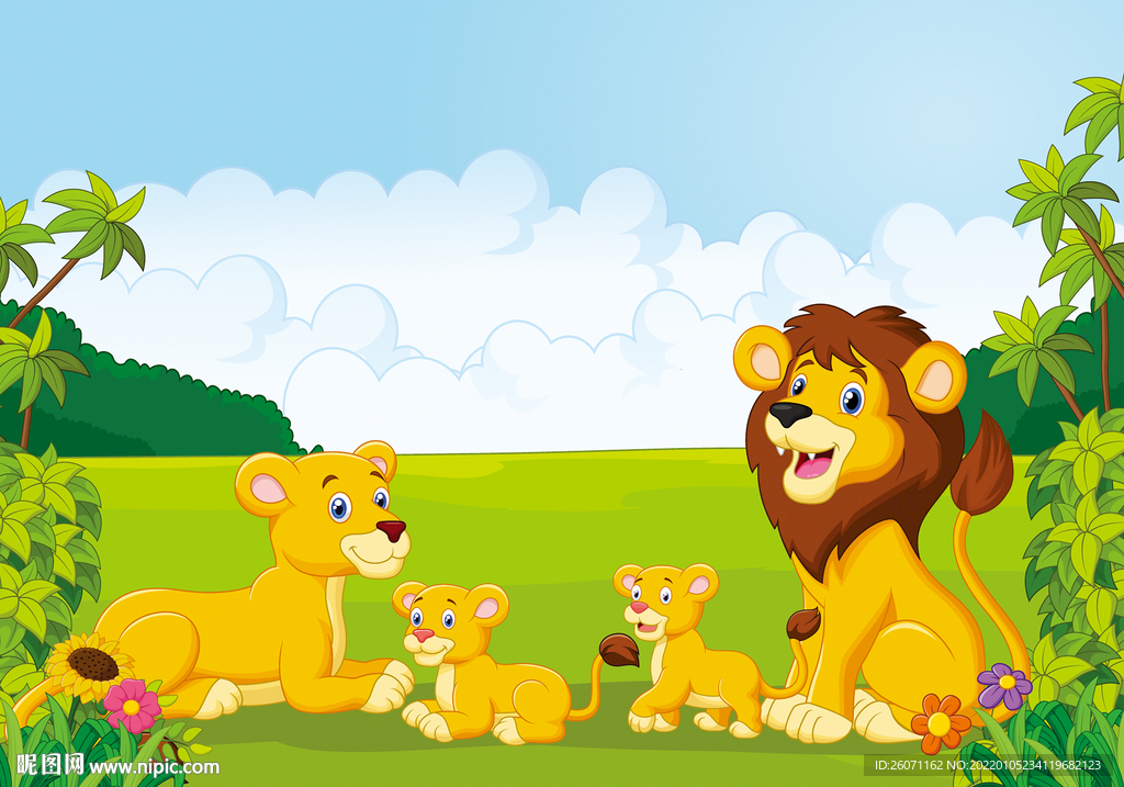狮子儿童插画