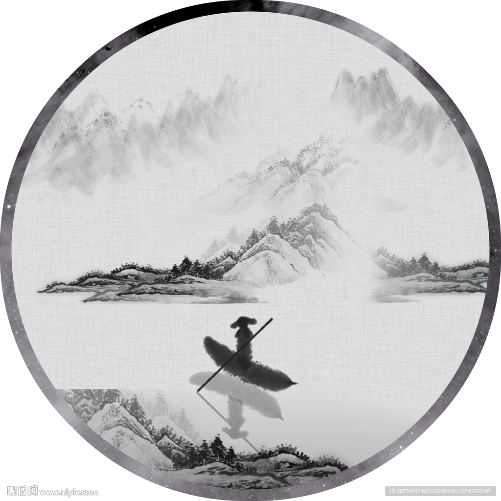 山水畫裝飾