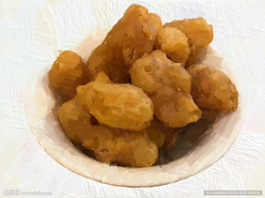 手繪菜品小油條