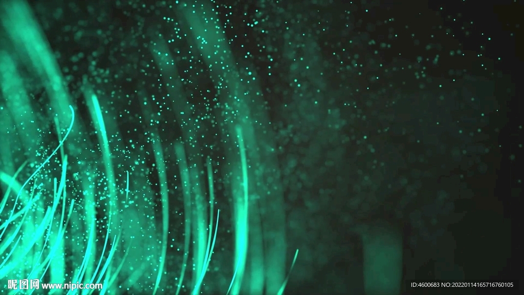 抽象绿色粒子标题动画背景视频