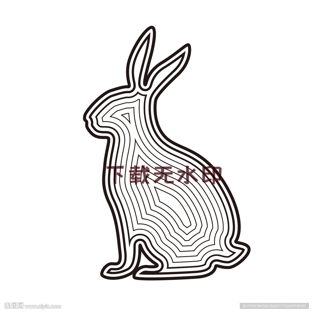兔插画印花