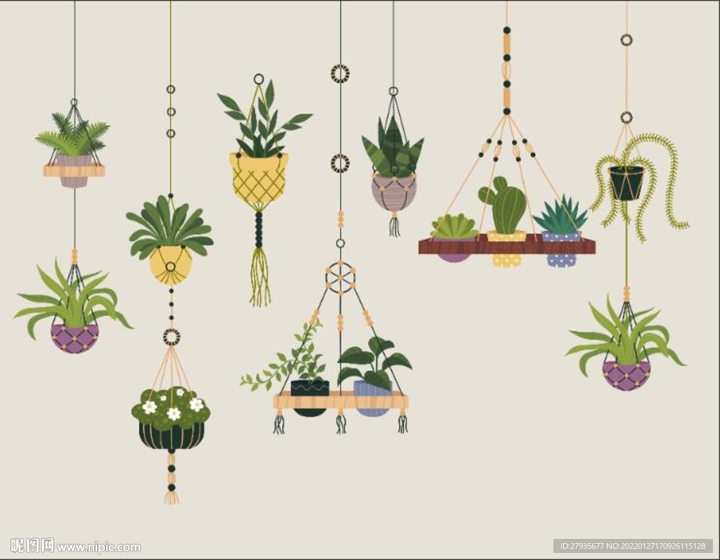 矢量綠植背景墻