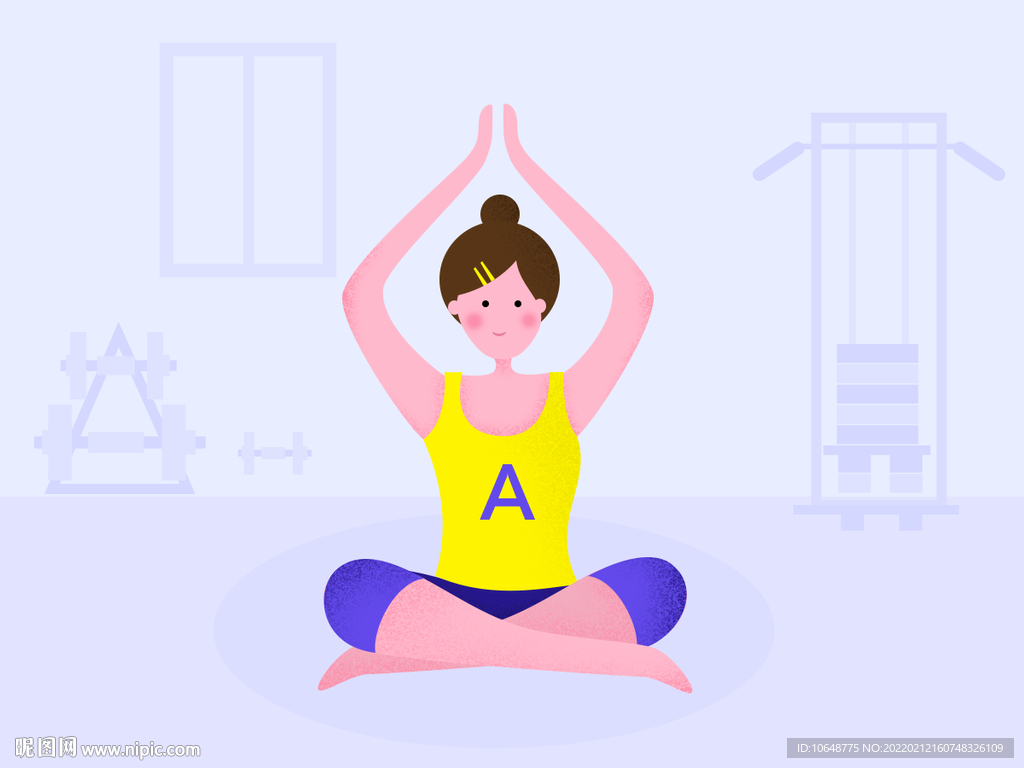 运动健身瑜伽人物插画启动页