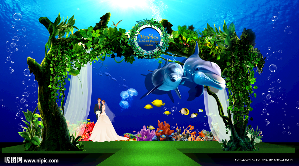 海洋主题婚礼背景