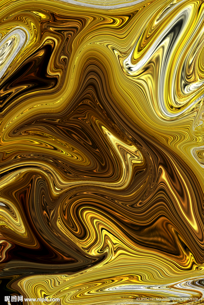 金色水纹抽象肌理