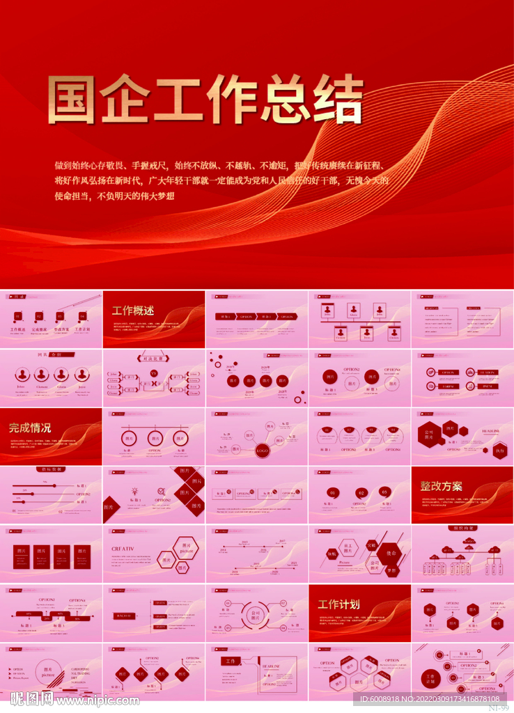 紅色喜慶國(guó)企工作總結(jié)匯報(bào)PPT