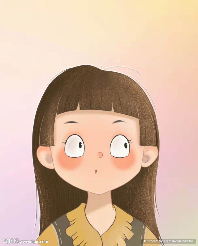 卡通女孩人物形象插畫頭像素材