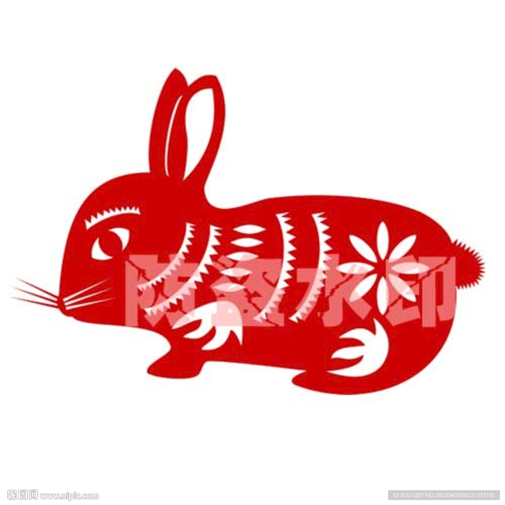 兔年剪紙窗花矢量超精細
