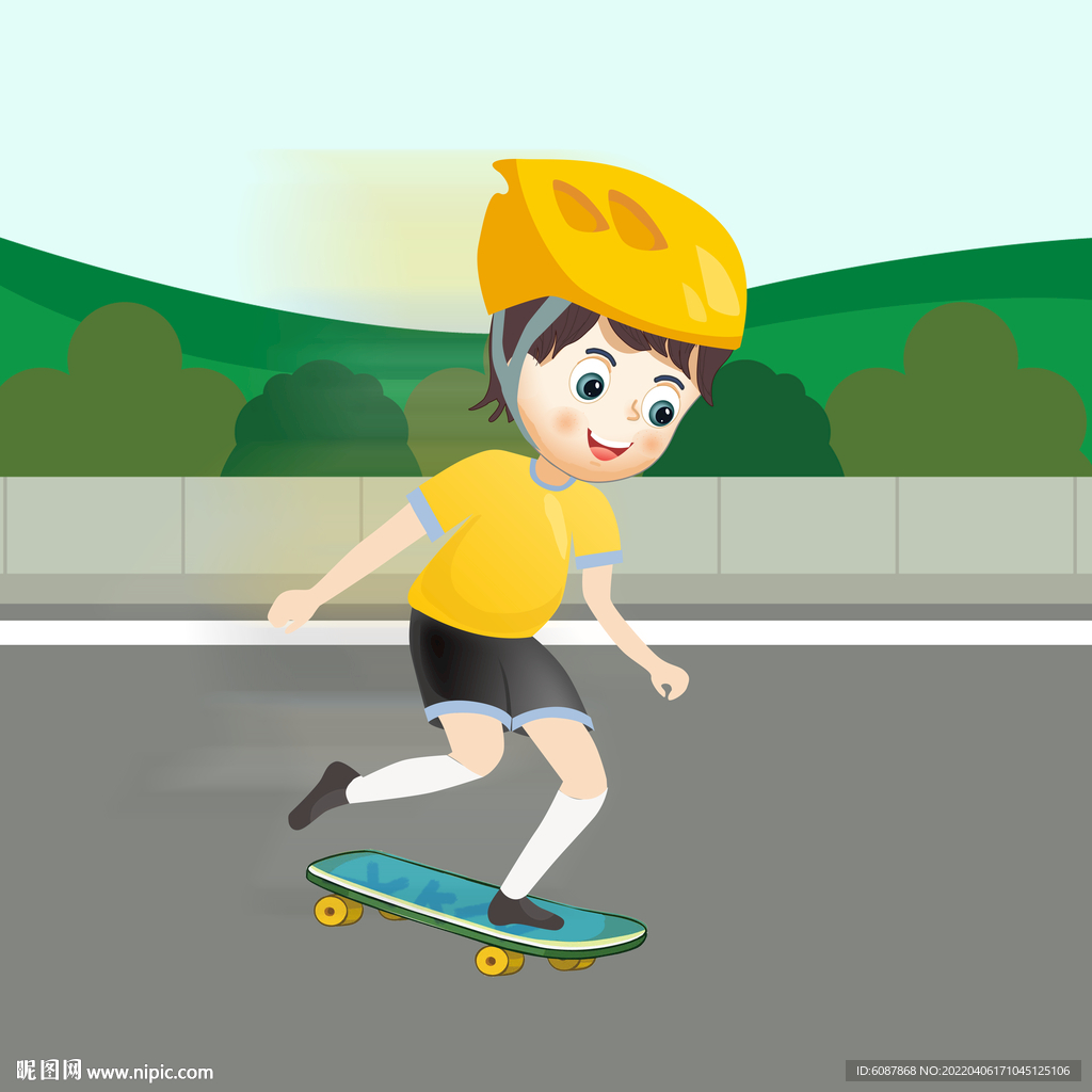 滑板男孩卡通