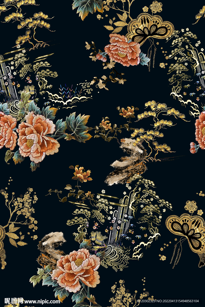 刺繡花卉