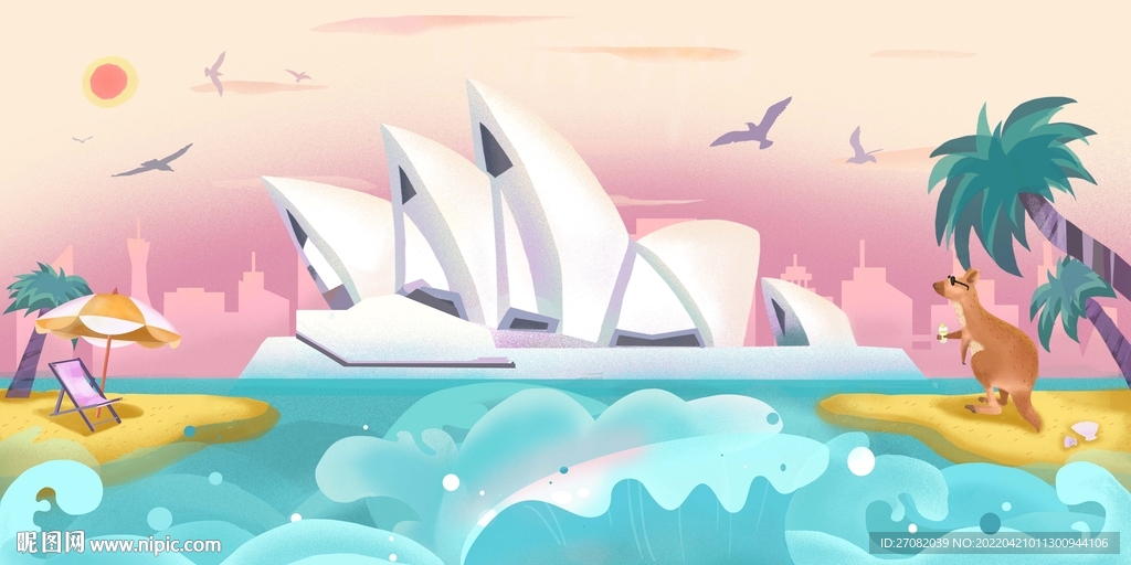 世界建筑插画澳大利亚