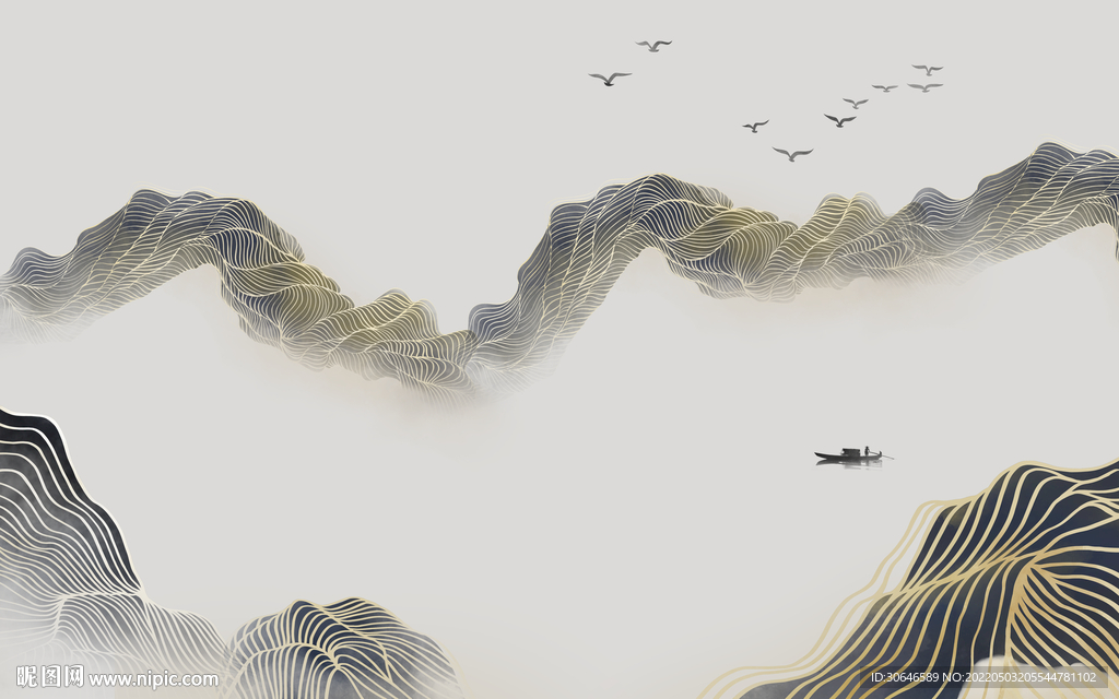 手繪水墨山水畫(huà)