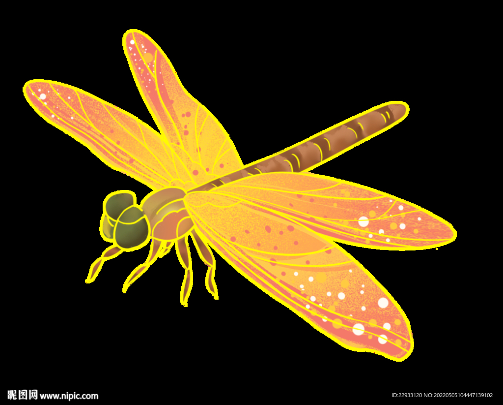 蜻蜓中国风噪点插画
