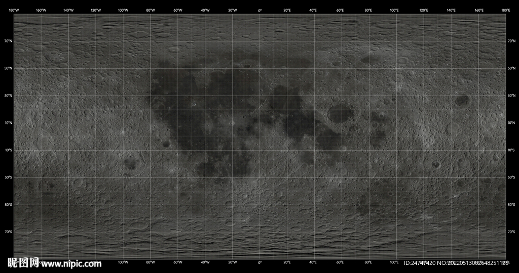 月面经纬线全图