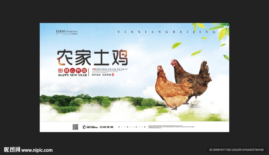 农家土鸡展板海报