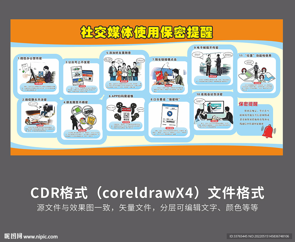 保密泄密提醒展板 