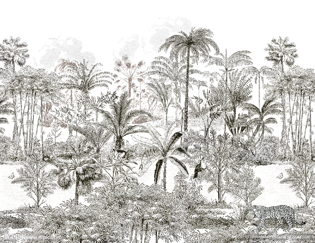 水墨椰树装饰画