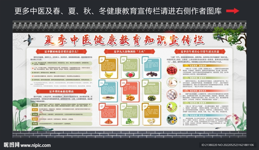 夏季中醫(yī)健康教育知識宣傳欄